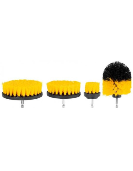 Perii curatat, pentru masina de gaurit, tija hexagonala, set 4 buc, Strend Pro