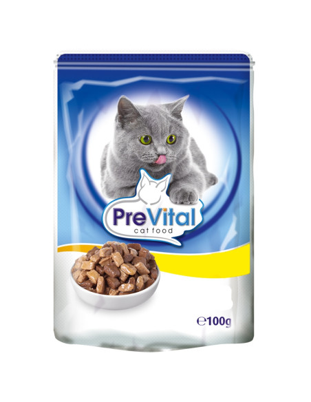 Hrana umeda Prevital plic Cat curcan si iepure 100g