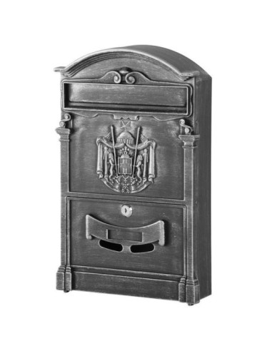 Cutie postala, aluminiu antic, 25.5x9x41 cm