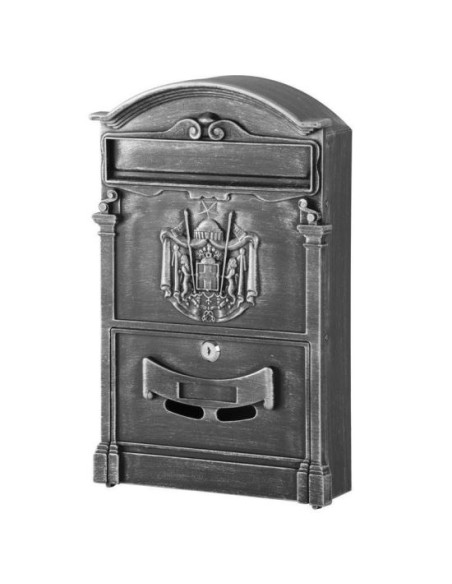 Cutie postala, aluminiu antic, 25.5x9x41 cm
