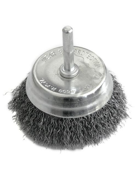 Perie sarma otel, circulara, cu tija, argintiu, 63 mm, Strend Pro