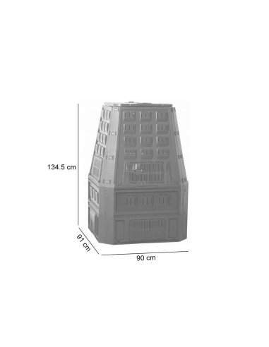 Compostor de gradina, 850 L, negru, Evoblack