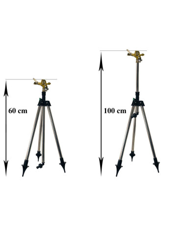 Aspersor pulsatoriu, zincat, cu trepied telescopic, 550-905 mm