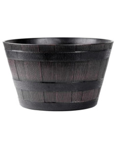 Ghiveci decorativ de flori, rotund, model lemn, teak, 38x28 cm