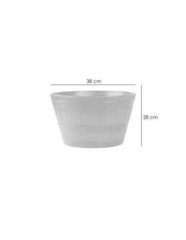 Ghiveci decorativ de flori, rotund, model lemn, teak, 38x28 cm