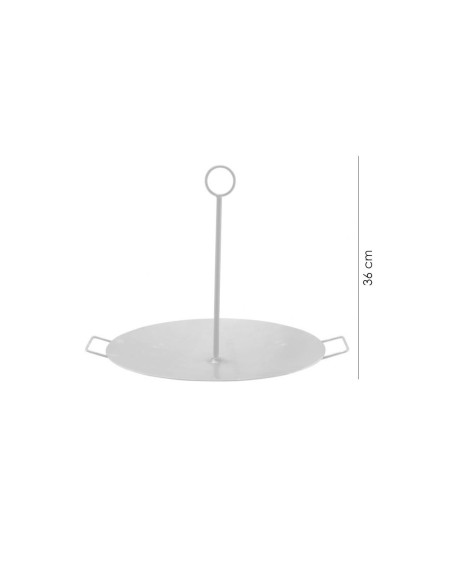 Disc pentru gratar, metalic, cu picioare si agatator, 40.5x32 cm, Perfect Home 