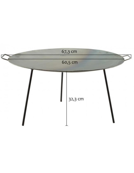 Disc pentru gratar, metalic, cu picioare, 60.5x32.3 cm, Perfect Home