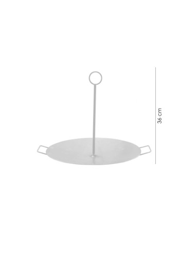 Disc pentru gratar, metalic, cu picioare si agatator, 48.7x32 cm, Perfect Home 