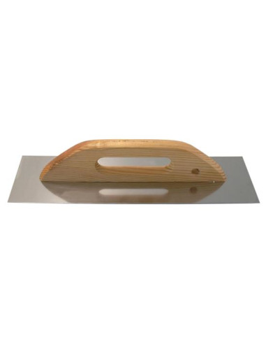 Gletiera inox, maner de lemn lung, 13x48 cm