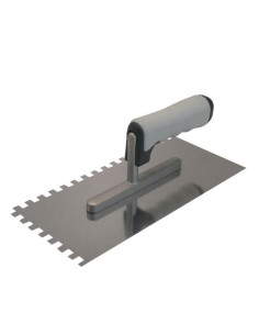 Gletiera inox cu zimti, 10x10 mm, maner soft, 13x27 cm