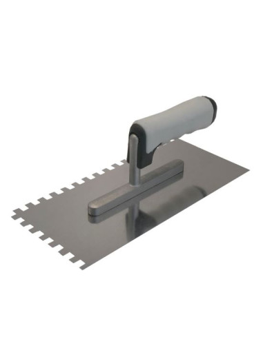 Gletiera inox cu zimti, 10x10 mm, maner soft, 13x27 cm