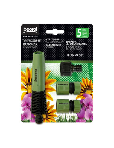 Set de stropit, duza furtun cu accesorii, 5 piese, Beorol