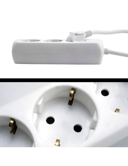 Prelungitor electric cu impamantare si protectie copii, 3 prize, cablu 3m