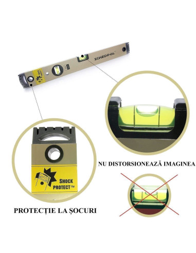 Nivela LUX profesionala 2 bule 60 cm, bula orizontala ochi de peste