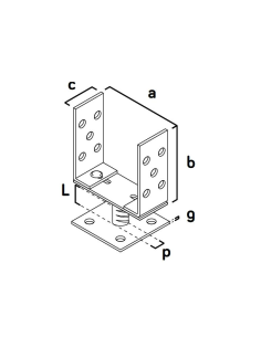 Suport grinda metalic, zincat, reglabil, cu talpa, 125 mm, Strend Pro 2