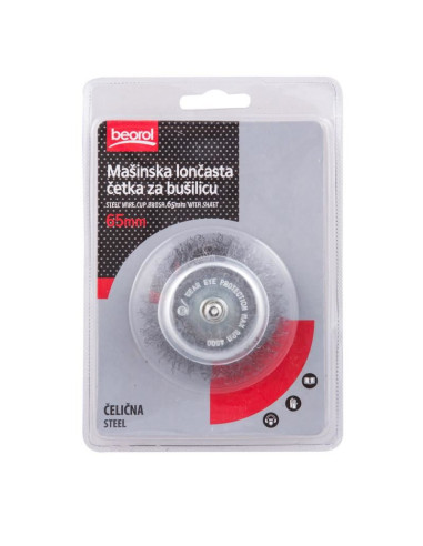 Perie sarma otel, circulara, cu tija, 65 mm, Beorol