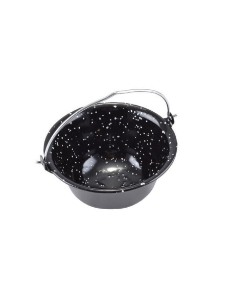 Set pentru servire ceaun, emailat, negru perlat, 0.8 L, suport cromat