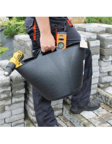 Galeata pentru constructii, rotunda, flexibila, neagra, 26 L, Artool