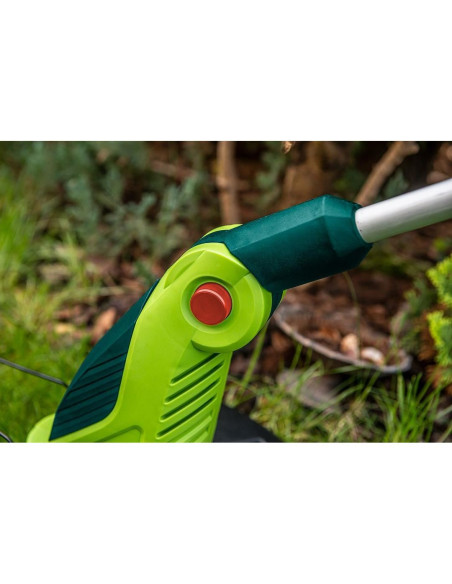 Motocoasa, trimmer, pentru tuns iarba, electric, cu 2 roti, 550 W, 32 cm, Verto