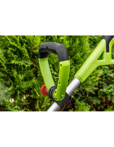 Motocoasa, trimmer, pentru tuns iarba, electric, cu 2 roti, 550 W, 32 cm, Verto