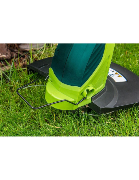 Motocoasa, trimmer, pentru tuns iarba, electric, cu 2 roti, 550 W, 32 cm, Verto