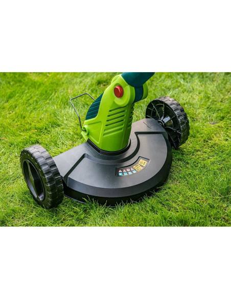Motocoasa, trimmer, pentru tuns iarba, electric, cu 2 roti, 550 W, 32 cm, Verto