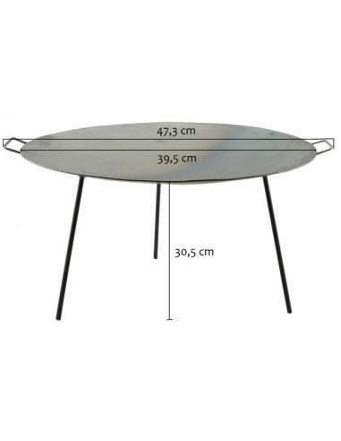 Disc pentru gratar, metalic, cu picioare, 39.5x30.5 cm, Perfect Home