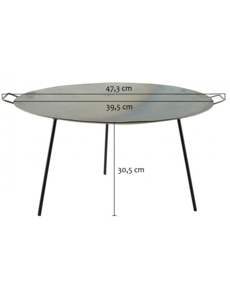 Disc pentru gratar, metalic, cu picioare, 39.5x30.5 cm, Perfect Home