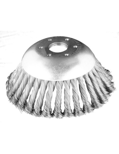 Perie sarma, tip cupa, cu toroane, pentru motocoasa/trimmer, otel, 150x25.4 mm, Graphite 