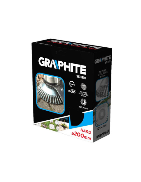 Perie sarma, tip cupa, cu toroane, pentru motocoasa/trimmer, otel, 200x25.4 mm, Graphite