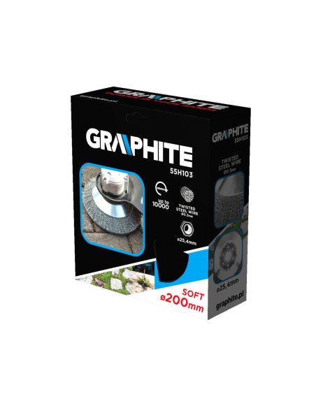 Perie sarma, circulara, pentru motocoasa/trimmer, otel, 200x25.4 mm, Graphite