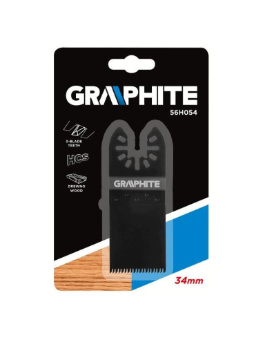 Panza/lama fierastrau, pentru multifunctional, HCS,  3 fete ascutite, pentru lemn, 34 mm, Graphite