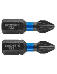 Varfuri, biti, de impact, PZ2, 1/4", set 2 buc, PZ2x25 mm, Graphite