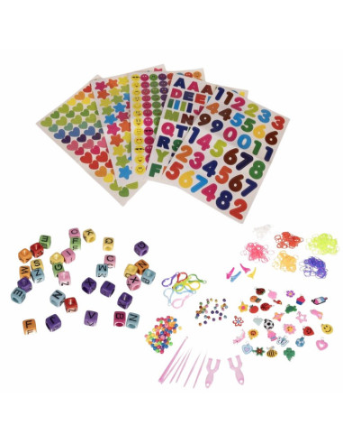 Set creativ pentru copii, 3000 piese, benzi de cauciuc, cro?etate si elemente decorative pentru creare bratari si bijuterii colo