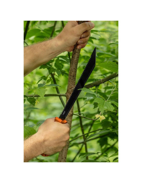 Maceta, inox, maner TPR+PP, model Survival, cu teaca, 40 cm, NEO