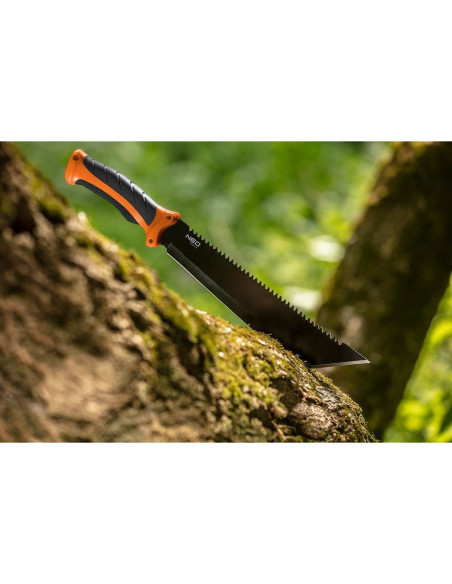 Maceta, inox, maner TPR+PP, model Survival, cu teaca, 40 cm, NEO