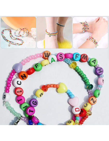 Set creativ pentru copii, 3000 piese, benzi de cauciuc, cro?etate si elemente decorative pentru creare bratari si bijuterii colo
