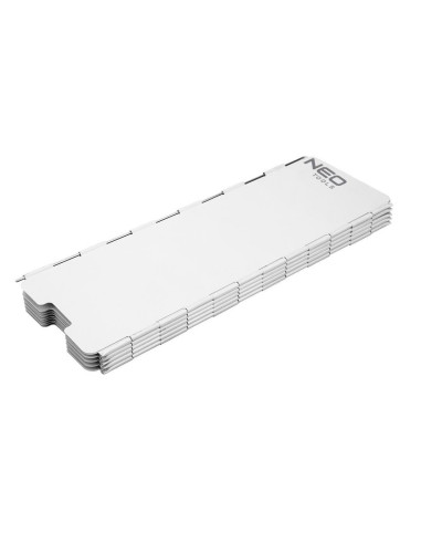 Panou, paravan, protectie impotriva vantului, pentru aragaz camping, pliabil, aluminiu, 10 elemente, 84x24 cm, NEO 