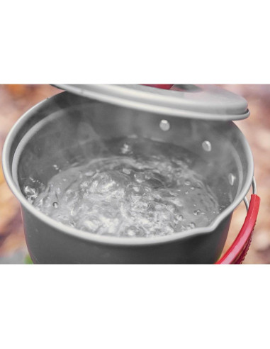 Oala si tigaie turistica, camping, aluminiu, cu accesorii, set 8 piese, NEO 