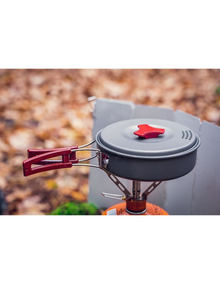 Oala si tigaie turistica, camping, aluminiu, cu accesorii, set 8 piese, NEO 
