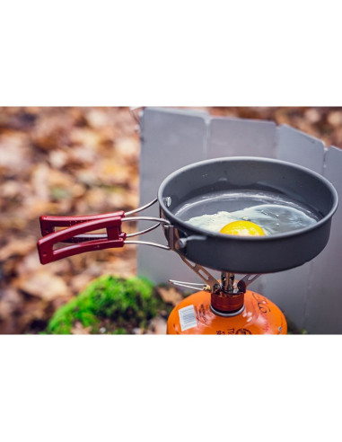 Oala si tigaie turistica, camping, aluminiu, cu accesorii, set 8 piese, NEO 