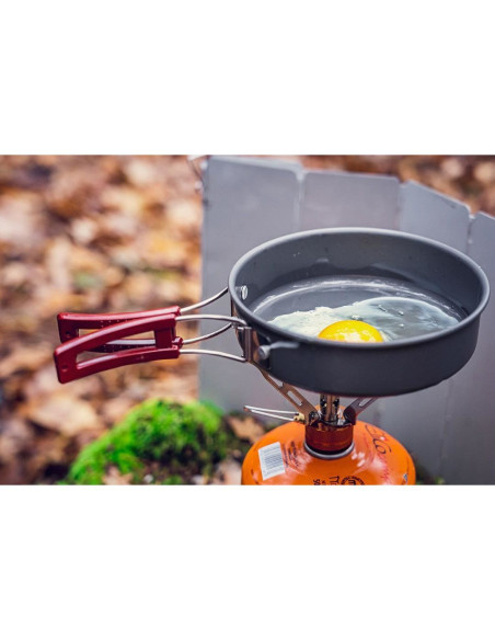 Oala si tigaie turistica, camping, aluminiu, cu accesorii, set 8 piese, NEO 