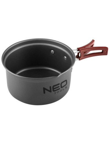 Oala si tigaie turistica, camping, aluminiu, cu accesorii, set 8 piese, NEO 