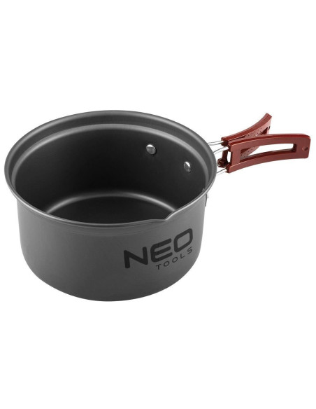Oala si tigaie turistica, camping, aluminiu, cu accesorii, set 8 piese, NEO 