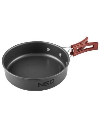 Oala si tigaie turistica, camping, aluminiu, cu accesorii, set 8 piese, NEO 