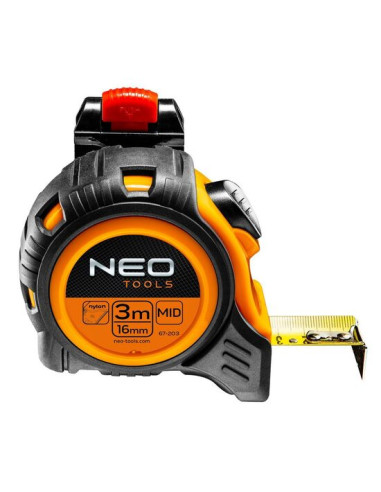 Ruleta autostop 3 m x 16 mm, prindere la curea, Neo