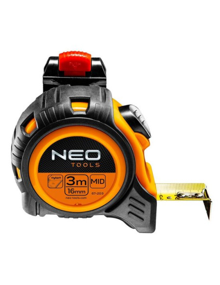 Ruleta autostop 3 m x 16 mm, prindere la curea, Neo