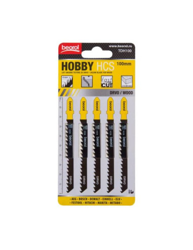 Panza, lama, fierastrau pendular, pentru lemn, prindere tip T, set 5 buc, 100 mm, Beorol