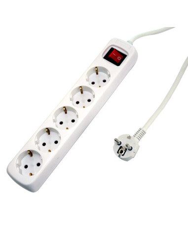 Prelungitor electric cu intrerupator, impamantare si protectie copii, 5 prize, cablu 5m