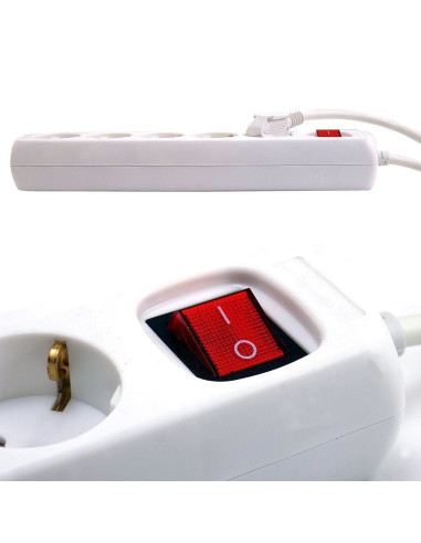 Prelungitor electric cu intrerupator, impamantare si protectie copii, 5 prize, cablu 5m